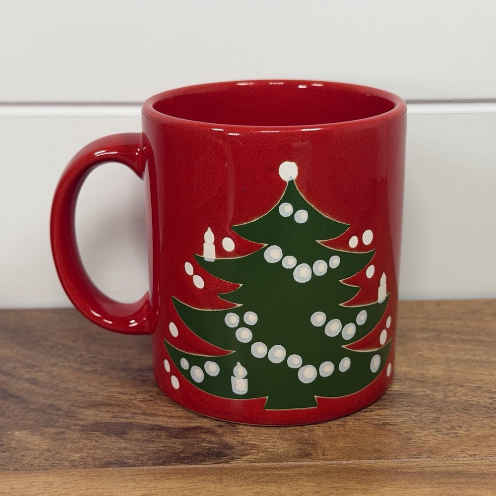 Waechtersbach Mug Red Christmas Tree Coffee Cup Germany (1)